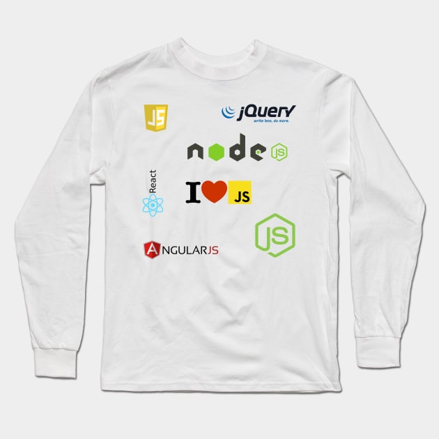 javascript sticker set Long Sleeve T-Shirt by yourgeekside